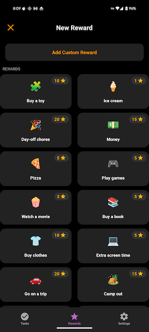 Rewards Screen - Motivate with stars and rewards